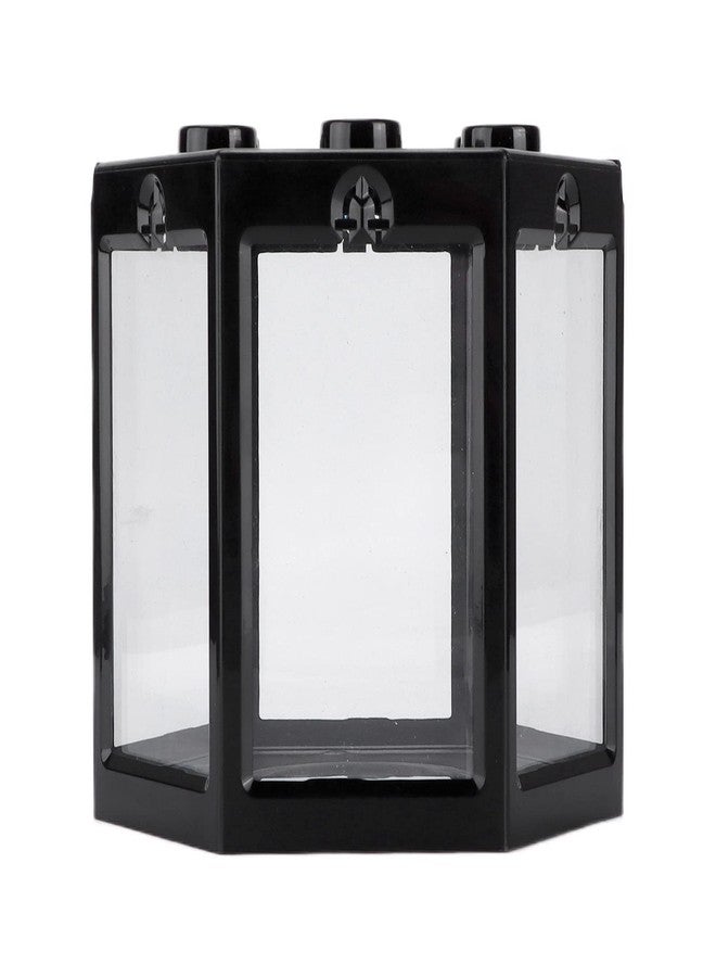 SASKATE Hex Shape Portable Mini Aquarium Tank, Small Betta Fish Tank, Mini Plastic Fish Small Hex Fish Tank, for Turtle Reptile Shrimp Moss Crab Insects Habitat as Decoration (Black) - Image 1